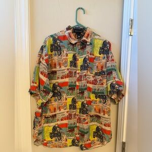 Silk club men shirt size large 100% silk